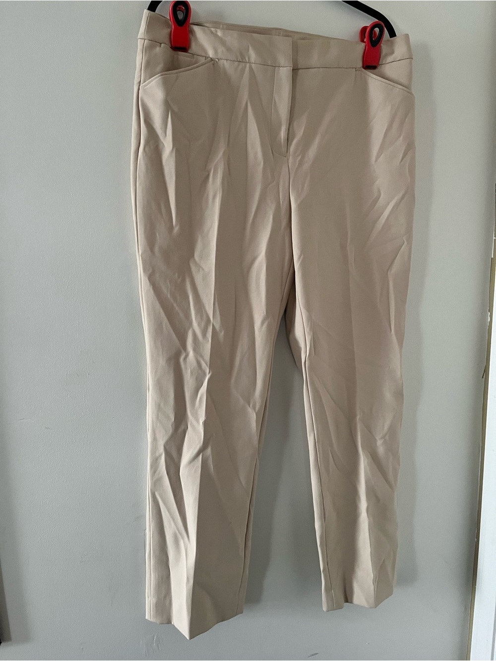 Chico's Beige Straight Leg Ankle Pants 14 Minimalist Capsule Office Quiet Luxury